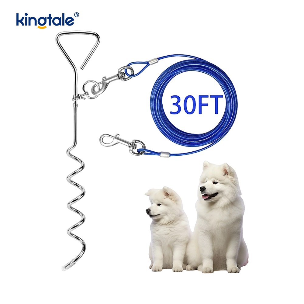 Köpek Kabloyu Bağlayın ve Tasma ve Zincirin Dışında 30 ft Kazık