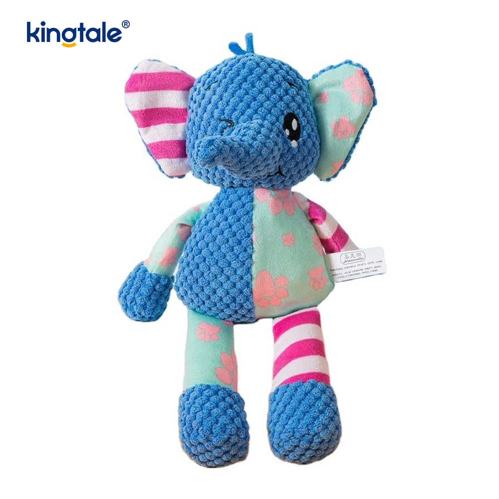 Makinede Yıkanabilir Mavi Kumaşlı Mavi Fil Yumuşak Peluş Evcil Hayvan Oyuncak