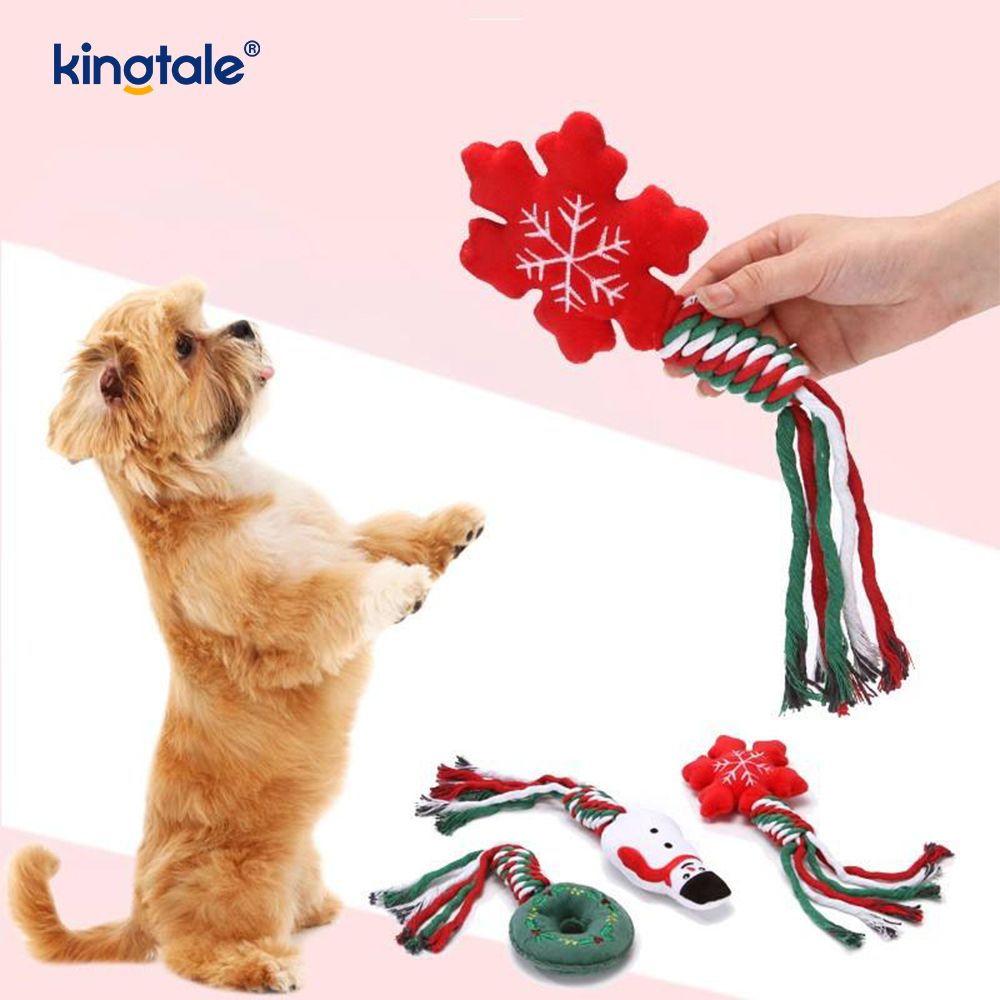 Pet Noel Halat Peluş Oyuncaklar Köpek Diş Çıkarma Oyuncak Çiğnemek