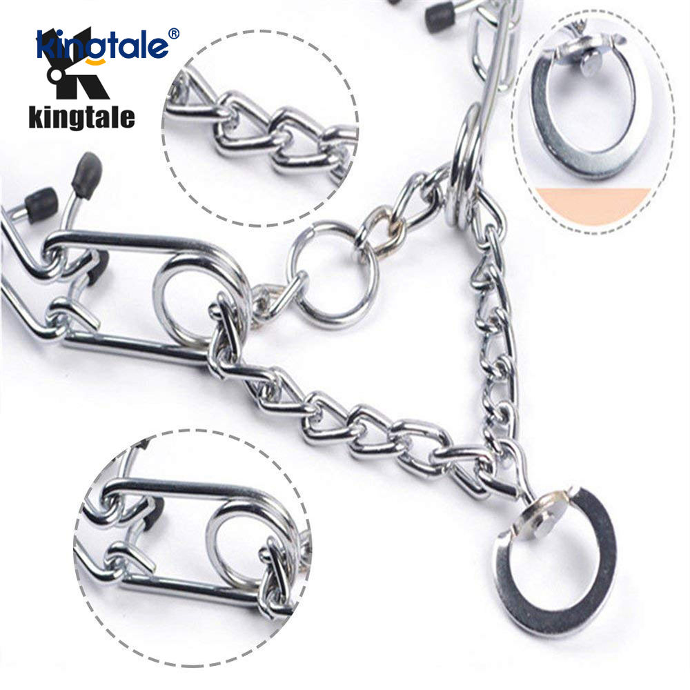 Pet Sıkıştırma Şok Tasmaları Karbon Çelik Metal Uçlu Köpek Eğitim Yaka