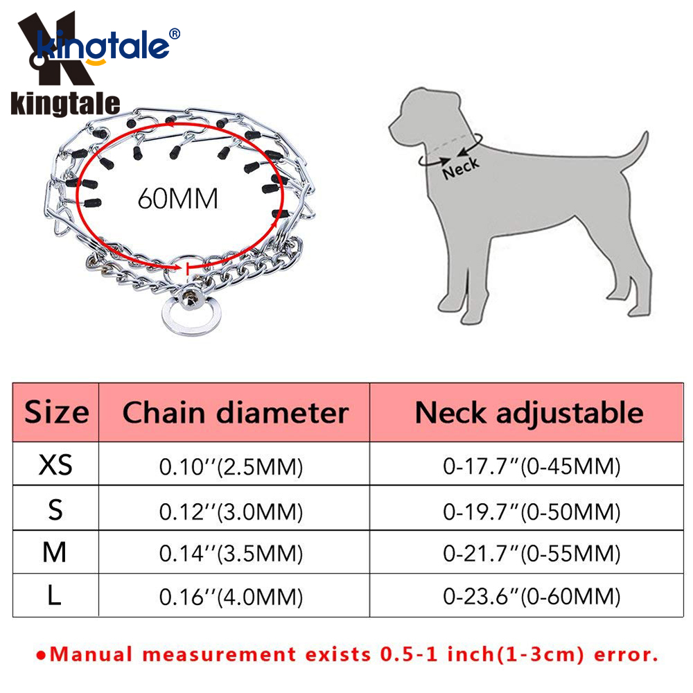 Pet Sıkıştırma Şok Tasmaları Karbon Çelik Metal Uçlu Köpek Eğitim Yaka
