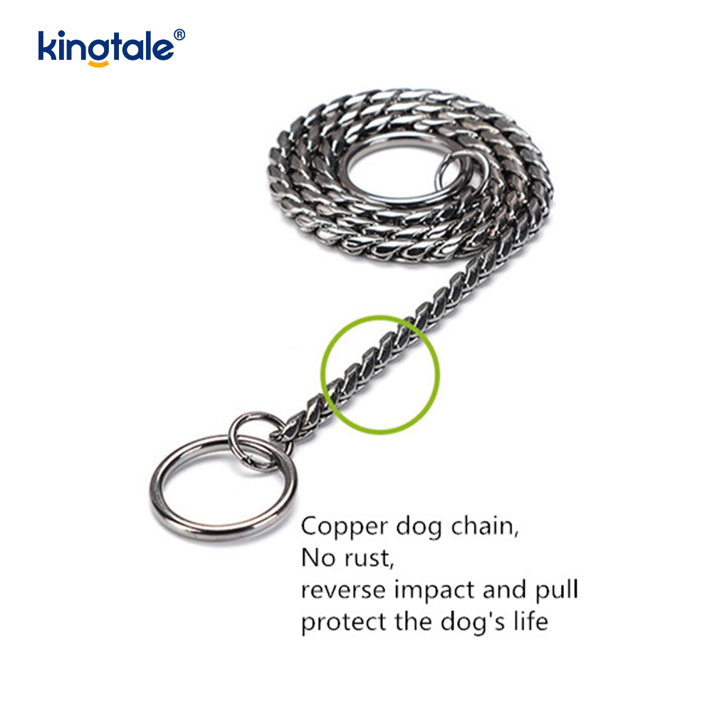Küçük ve Orta Boy Köpekler İçin Saf Bakır Metal Yılan Köpek Zinciri Tasması