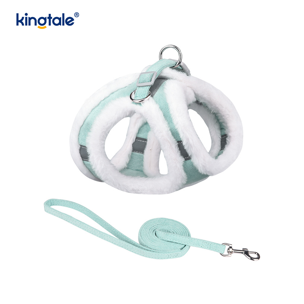 Peluş Pet Köpek Koşum Tasma Seti Sonbahar Yürüyüş Köpekleri Koşum Yelek