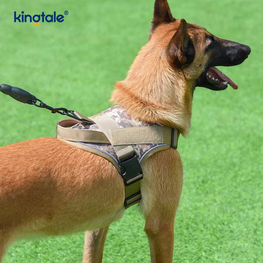 Ağır Hizmet Taktik Çekme Yok Ayarlanabilir Yansıtıcı Pet Yelek Köpek Koşum Takımı