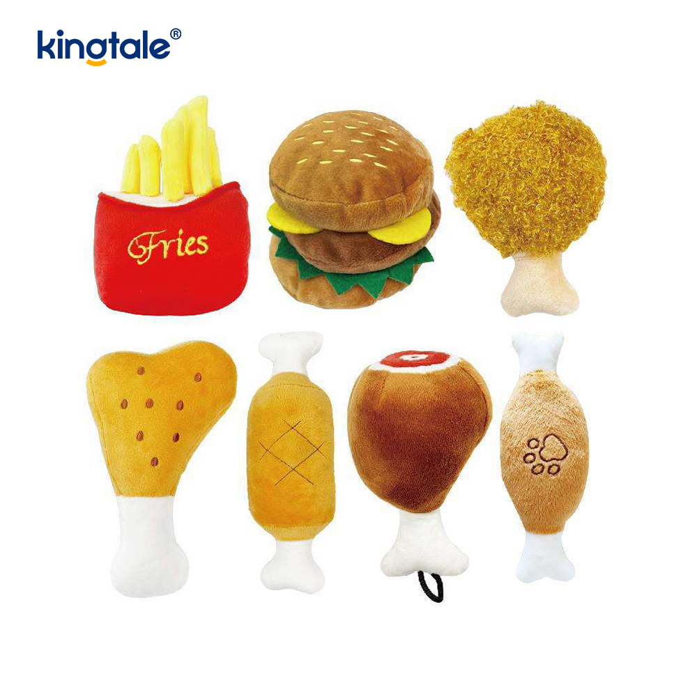 Kedi ve Köpek için Yemek Çığlık atan Oyuncak Hamburger, Patates Kızartması, Tavuk Budu