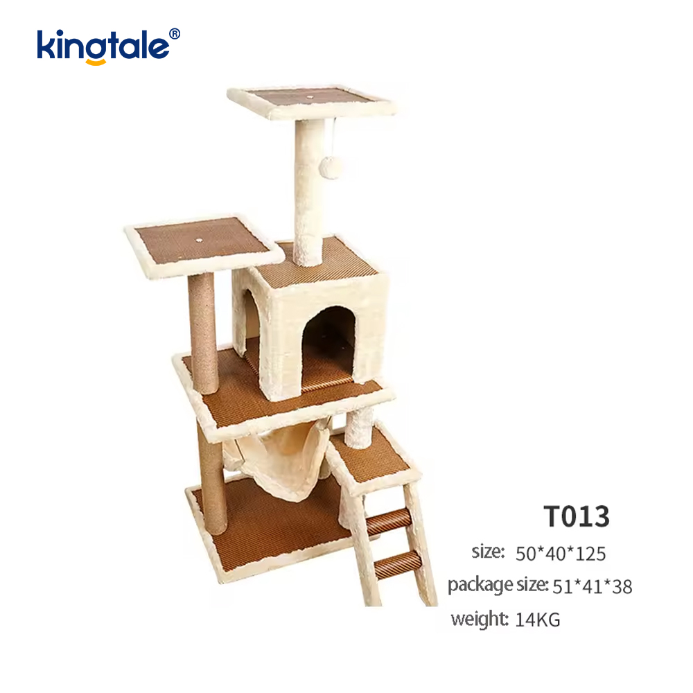 Doğal sisal Kedi Ağacı Uzun Kedi Kulesi Peluş Çok Katlı Apartman Dairesi