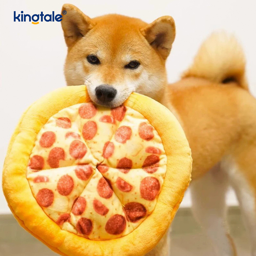 Evcil Hayvanlar için Eğlenceli Gıcırtılı Çiğneme Oyuncakları - Pizza ve Donut